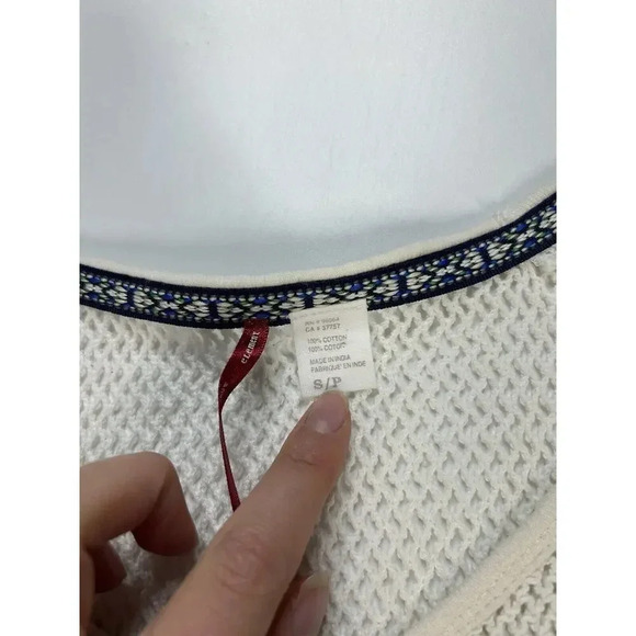 Element Sweater Top Womens Small Open Knit White Outdoor Gorpcore Boho - Picture 4 of 7